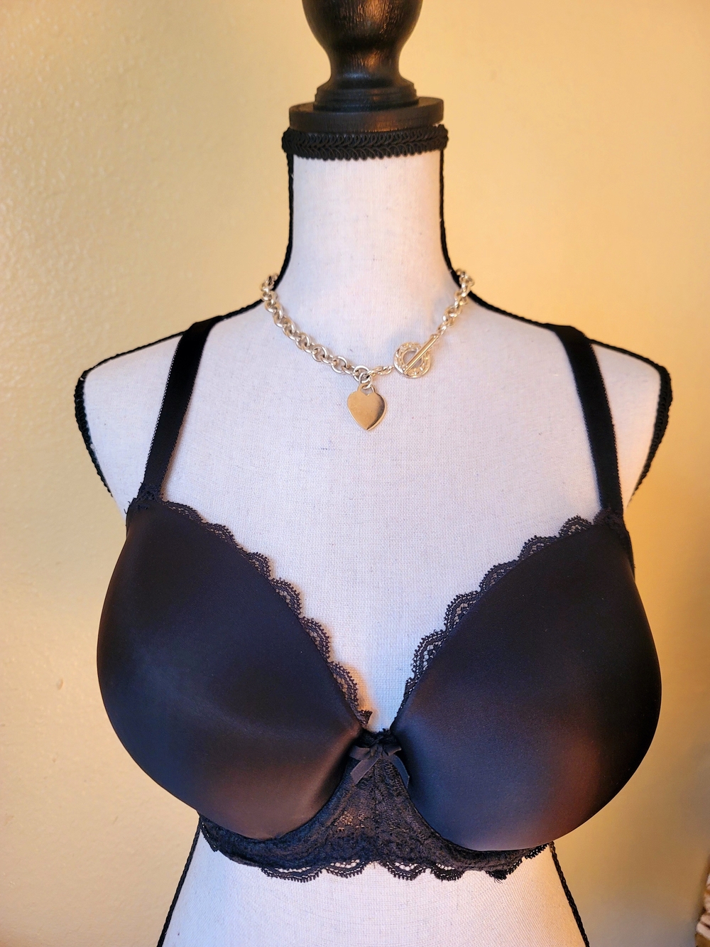 VS Victoria's Secret Dream Angels Lightly Lined Lace Demi Bra 34DDD Sexy Black - Picture 11 of 13